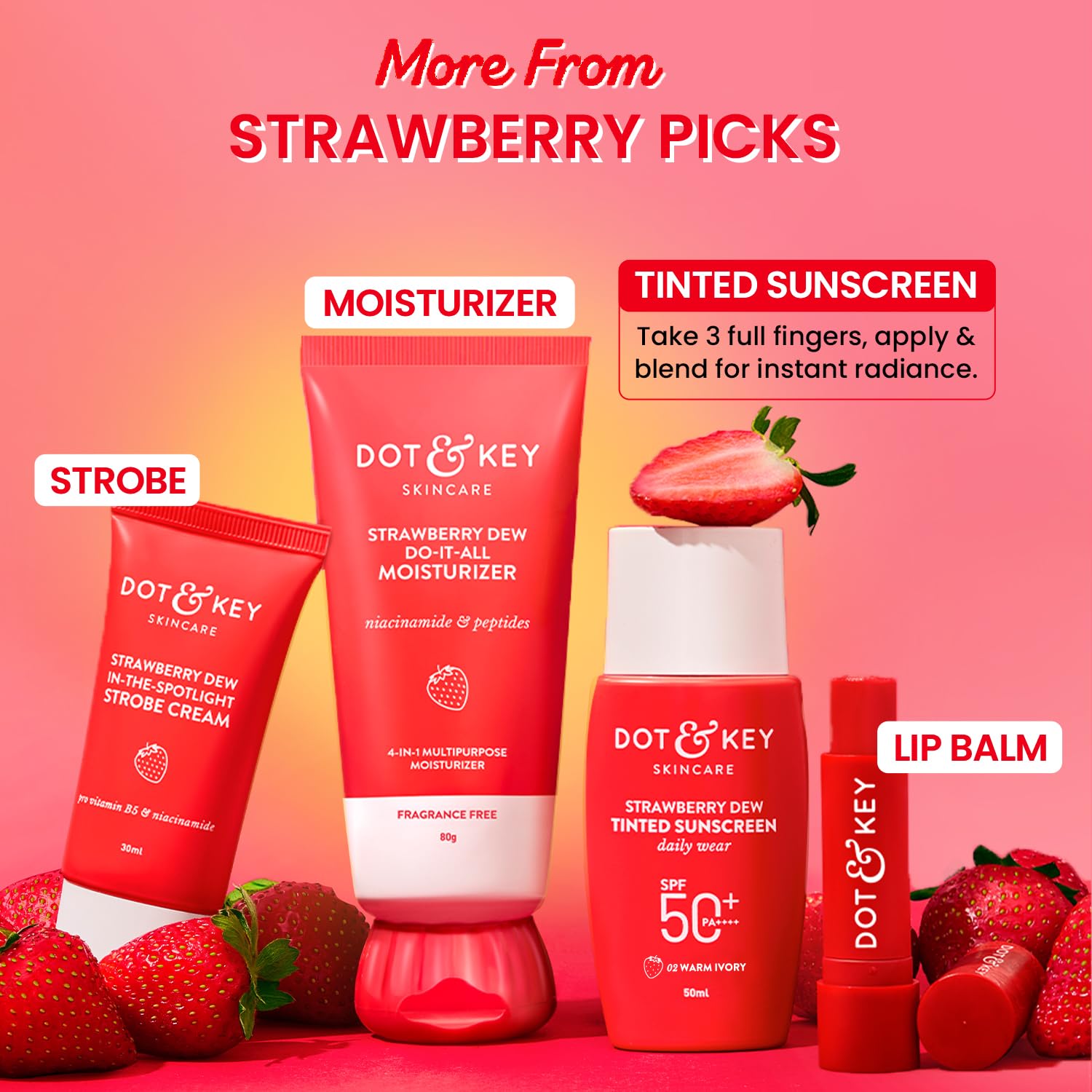 Dot & Key Strawberry Dew Tinted Sunscreen SPF 50+ | PA++++ | 50g