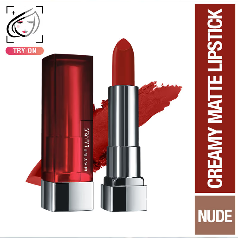 Maybelline New York Color Sensational Creamy Matte Lipstick, Lasts Up To 12H [3.9 g]