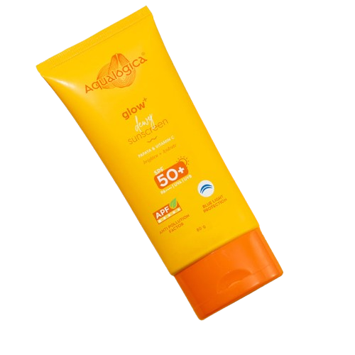 Aqualogica Glow+ Dewy Lightweight Sunscreen Gel SPF 50+ PA++++ with Papaya & Vitamin C