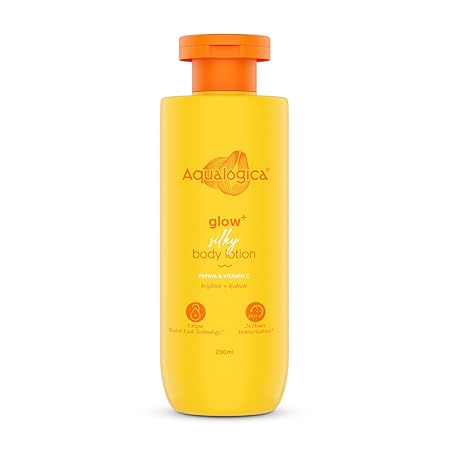 Aqualogica Glow + Silky Body Lotion For 24-Hour Moisturization With Papaya & Vitamin C [200 ml]