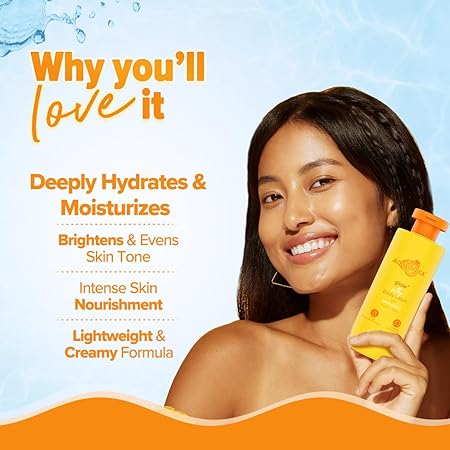 Aqualogica Glow + Silky Body Lotion For 24-Hour Moisturization With Papaya & Vitamin C [200 ml]