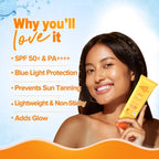 Aqualogica Glow+ Dewy Lightweigh Sunscreen Gel SPF 50+ PA++++ with Papaya & Vitamin C [125gm]