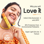 Aqualogica Glow+ Dewy Lightweigh Sunscreen Gel SPF 50+ PA++++ with Papaya & Vitamin C [50g]