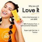 Aqualogica Glow+ Dewy Lightweigh Sunscreen Gel SPF 50+ PA++++ with Papaya & Vitamin C [80g]