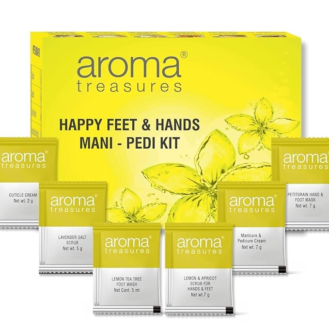 Aroma Treasures Happy Hands and Feet Mani Pedi Single Time Use Kit [28 g + 5 ml]