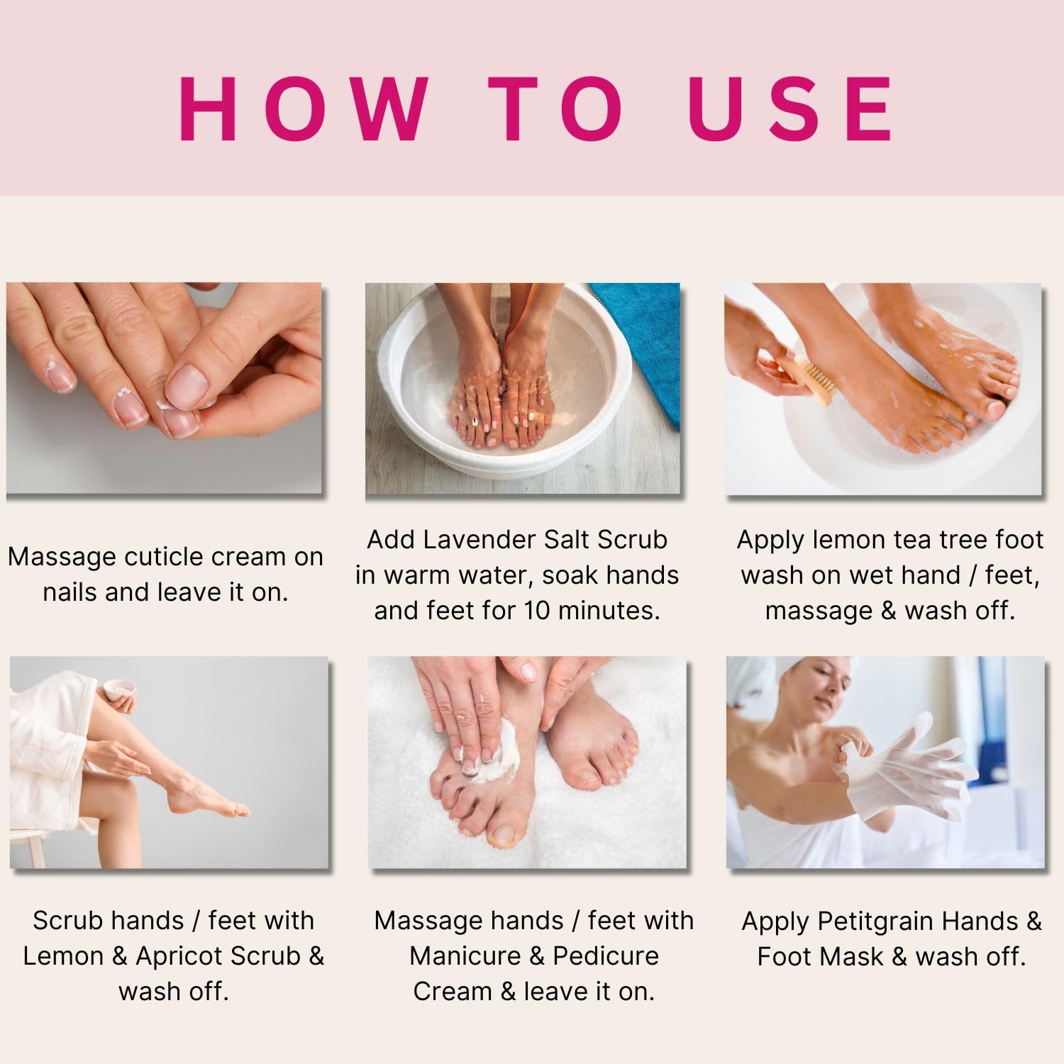 Aroma Treasures Happy Hands and Feet Mani Pedi Single Time Use Kit [28 g + 5 ml]