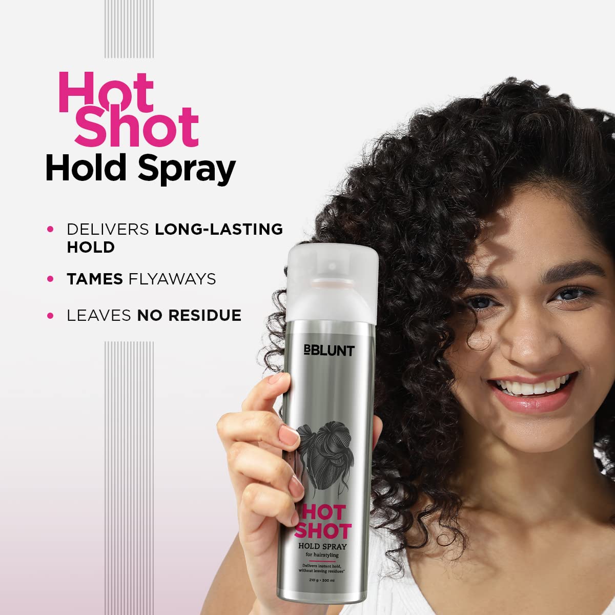 BBLUNT Hotshot Hold Spray Delivers Instant & Firm Hold [300 ml]