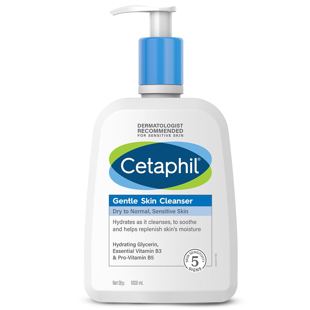 Cetaphil Gentle Skin Cleanser Dry to Normal Skin with Niacinamide Dermatologist Recommended [1000 ml]