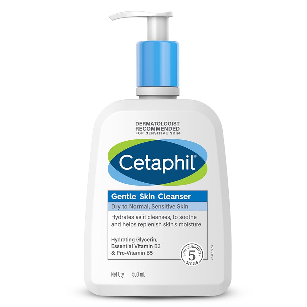 Cetaphil Gentle Skin Cleanser Dry to Normal Skin with Niacinamide Dermatologist Recommended [500 ml]