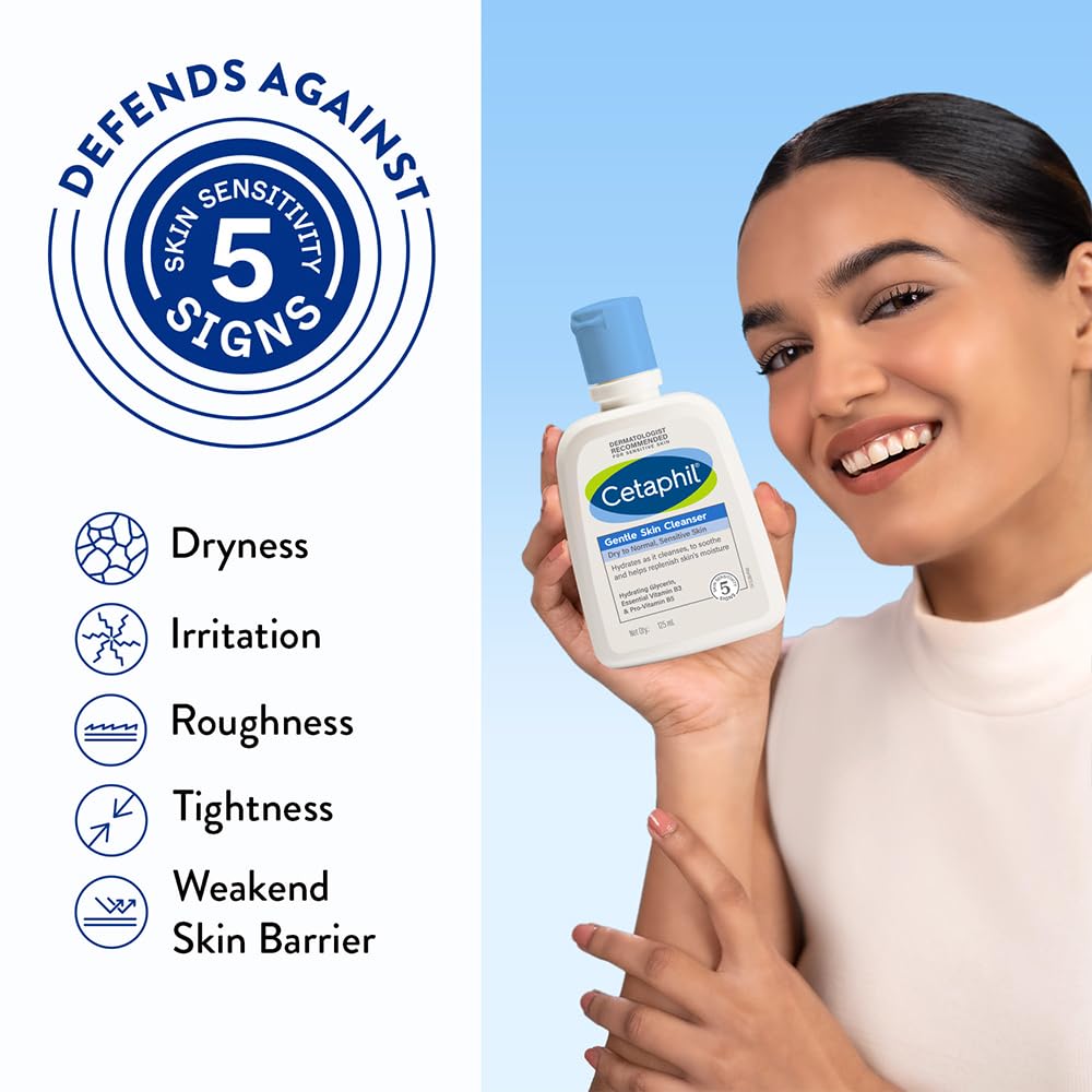 Cetaphil Gentle Skin Cleanser Dry to Normal Skin with Niacinamide Dermatologist Recommended [125 ml]