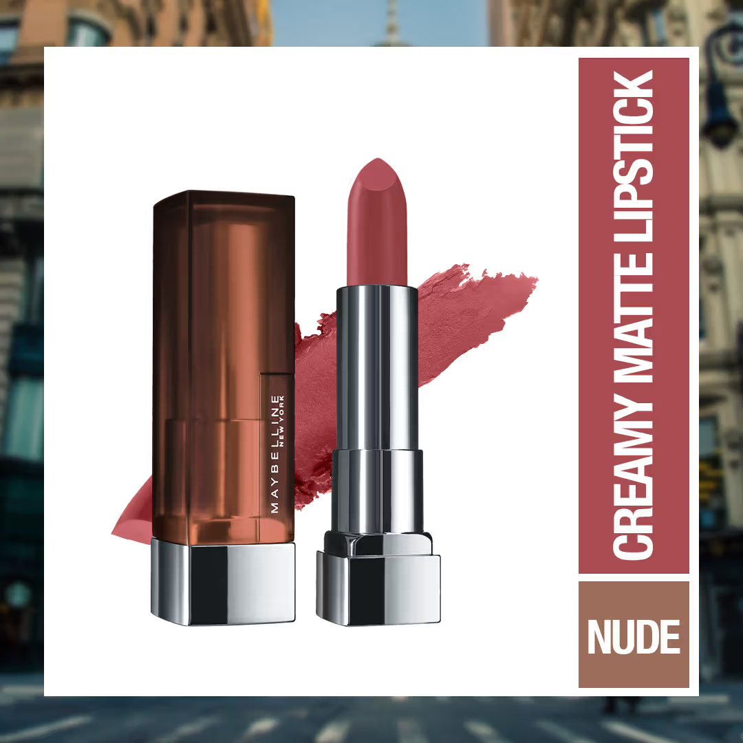 Maybelline New York Color Sensational Creamy Matte Lipstick, Lasts Up To 12H [3.9 g]