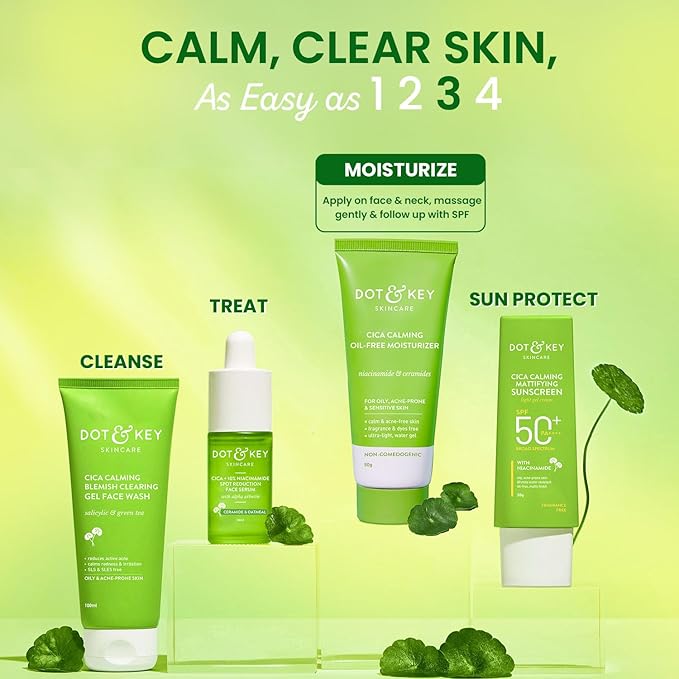 Dot & Key Cica Niacinamide & Ceramides Oil-Free Face Moisturizer For Acne Prone & Oily Skin [50g]