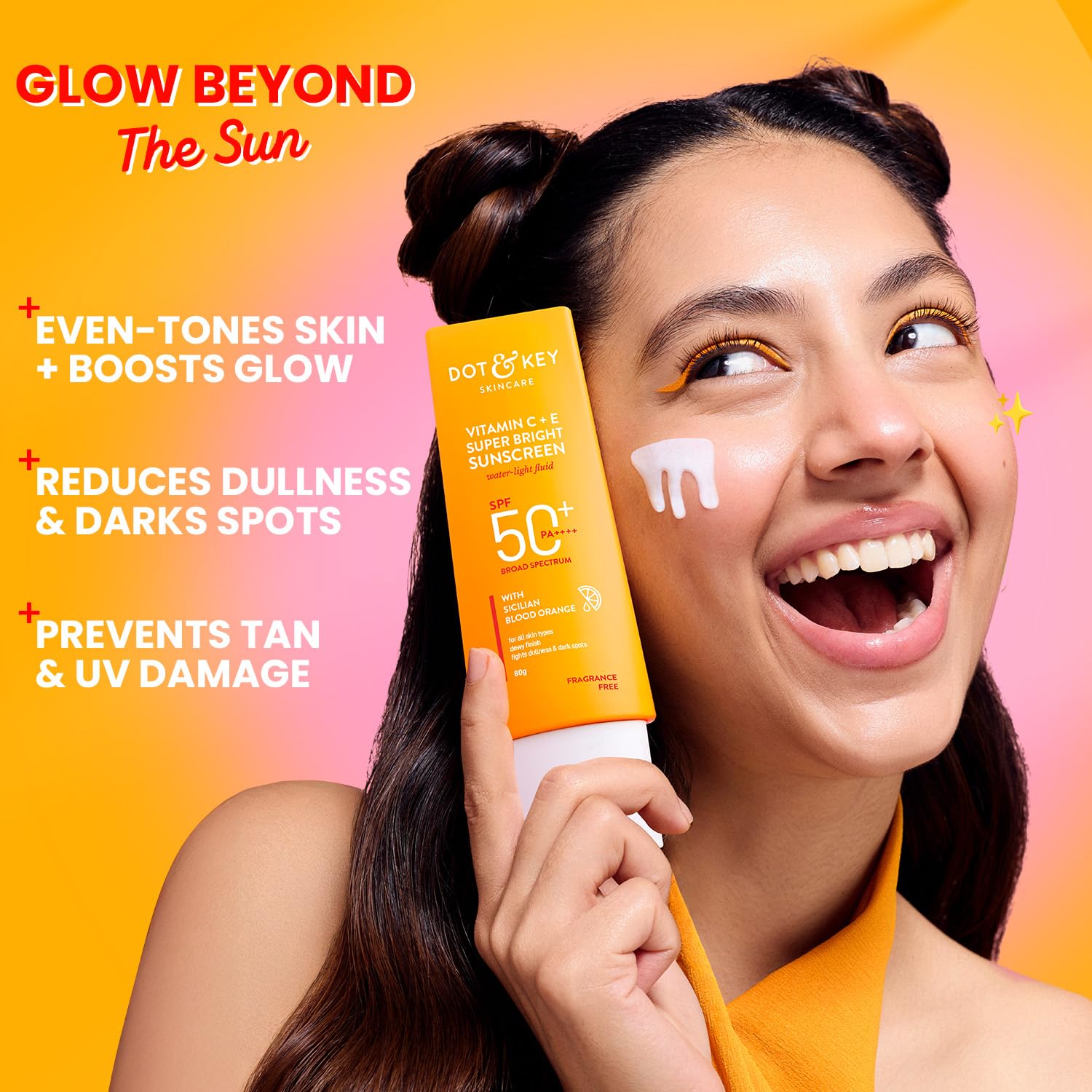 Dot & Key Vitamin C + E Face Sunscreen SPF 50 PA+++ For Glowing Skin, 100% No White Cast [50g]