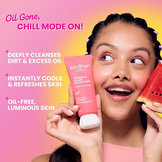 Dot & Key Watermelon Cooling Gel Face Wash With Vitamin C & Cucumber [100 ml]