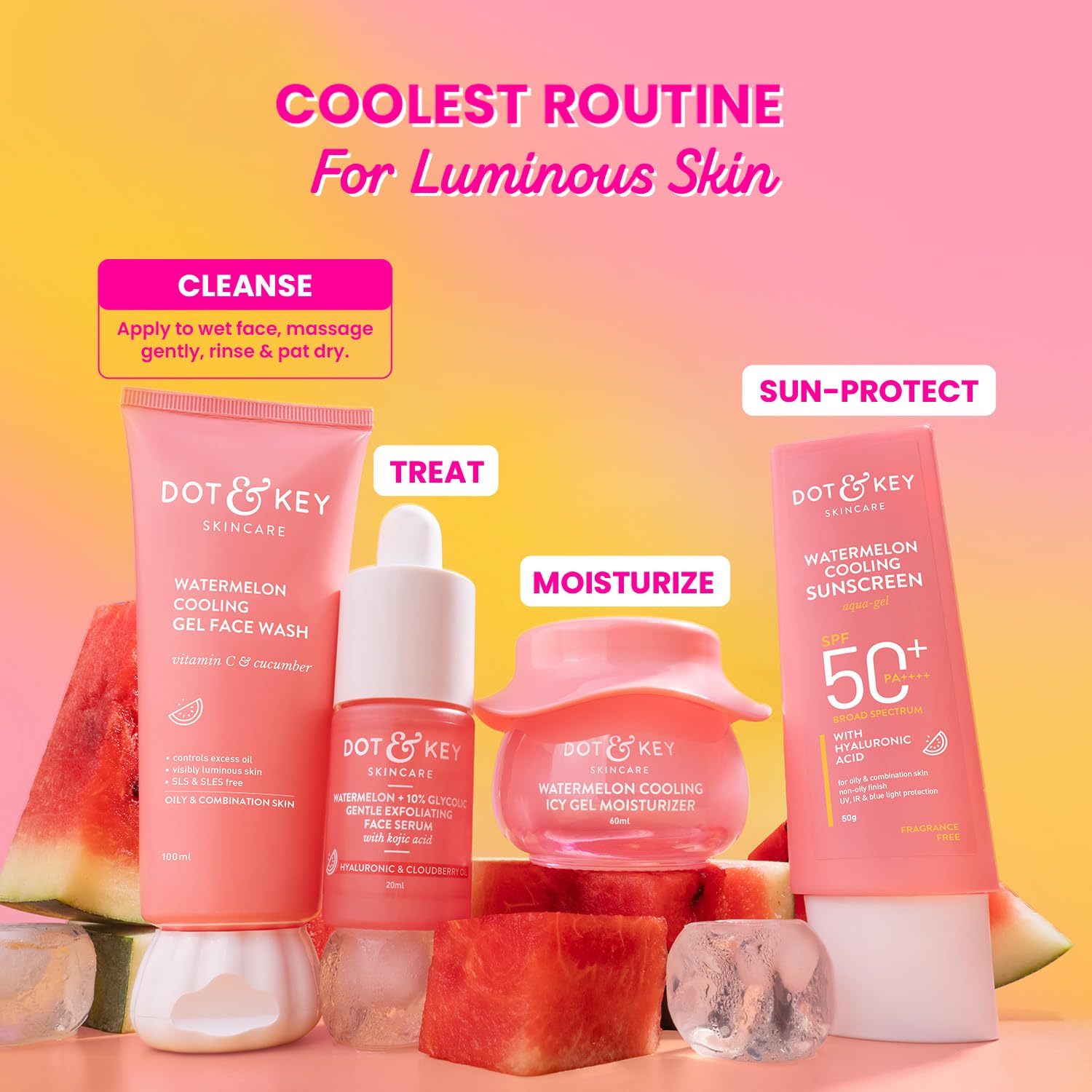 Dot & Key Watermelon Cooling Gel Face Wash With Vitamin C & Cucumber [100 ml]