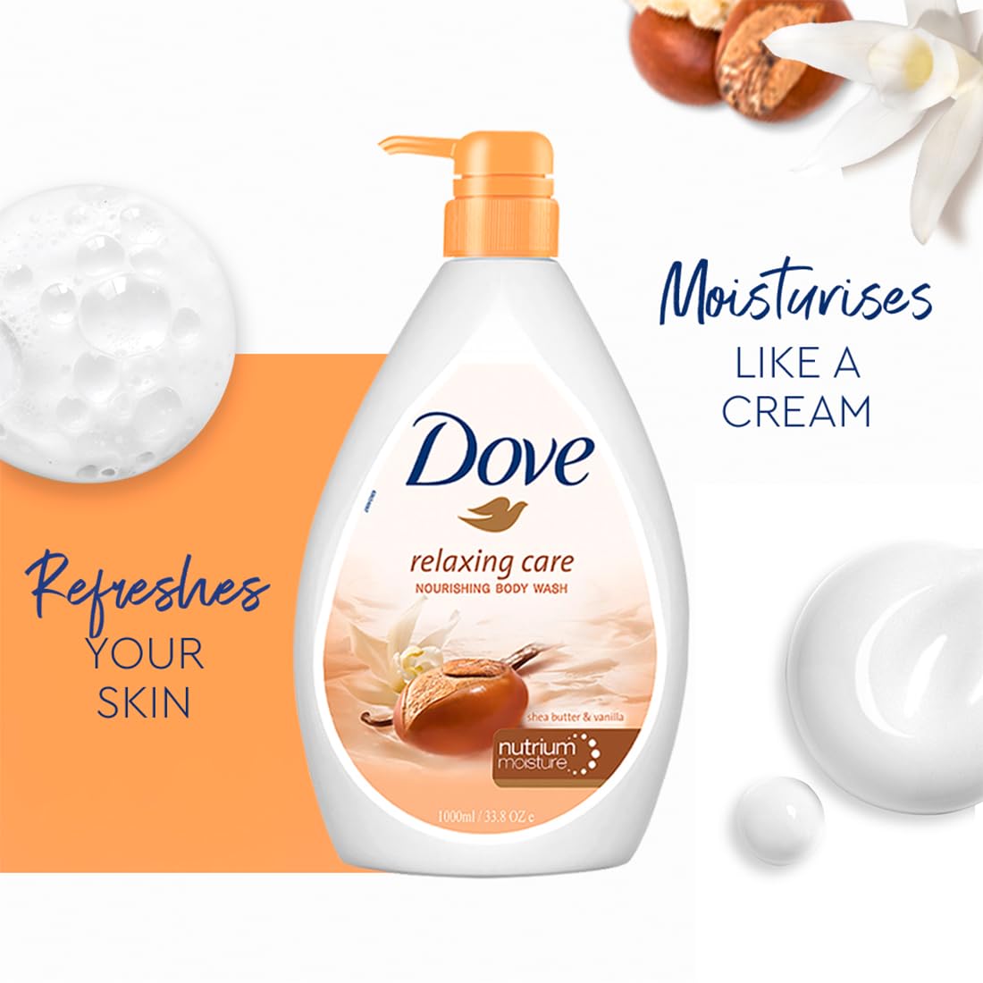 Dove Body Wash - Relaxing Care Shea Butter & Vanilla Nourishing [1000 ml]