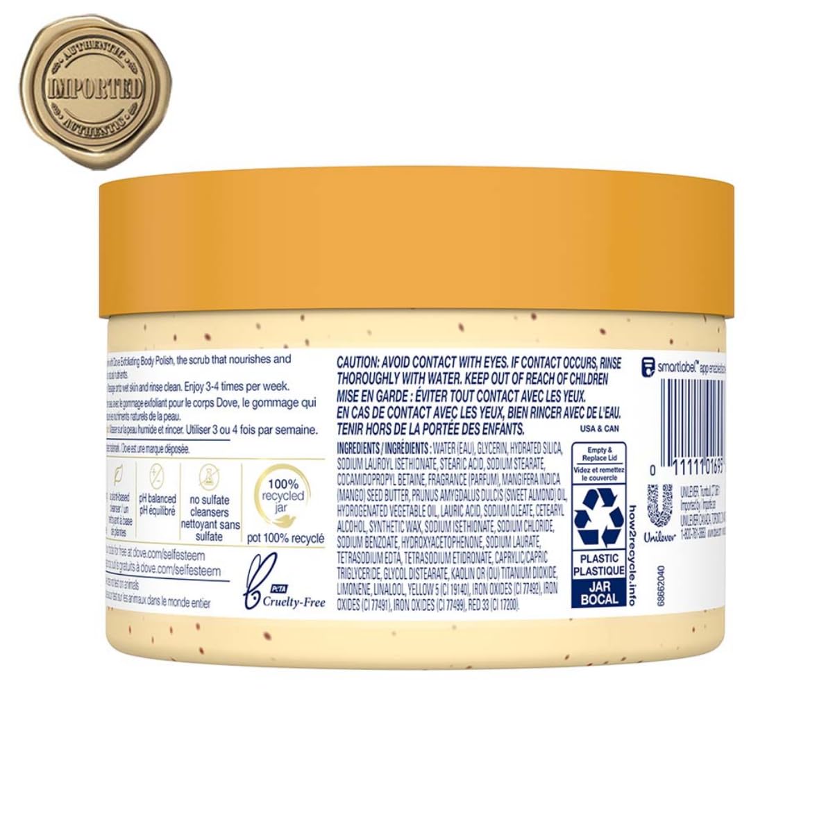 Dove Exfoliating Body Polish Scrub - Crushed Almond And Mango Butter [298 g]