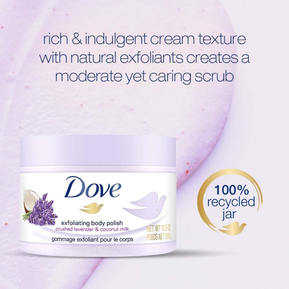 Dove Exfoliating Body Polish Scrub With Crushed Lavender And Coconut Milk [298 g]