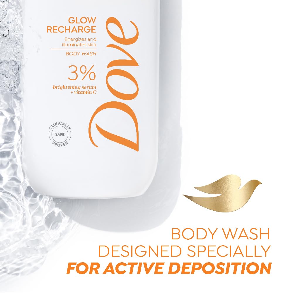 Dove Glow Recharge Exfoliating Serum Body Wash with 3% Brightening Serum + Vitamin C [300 ml]