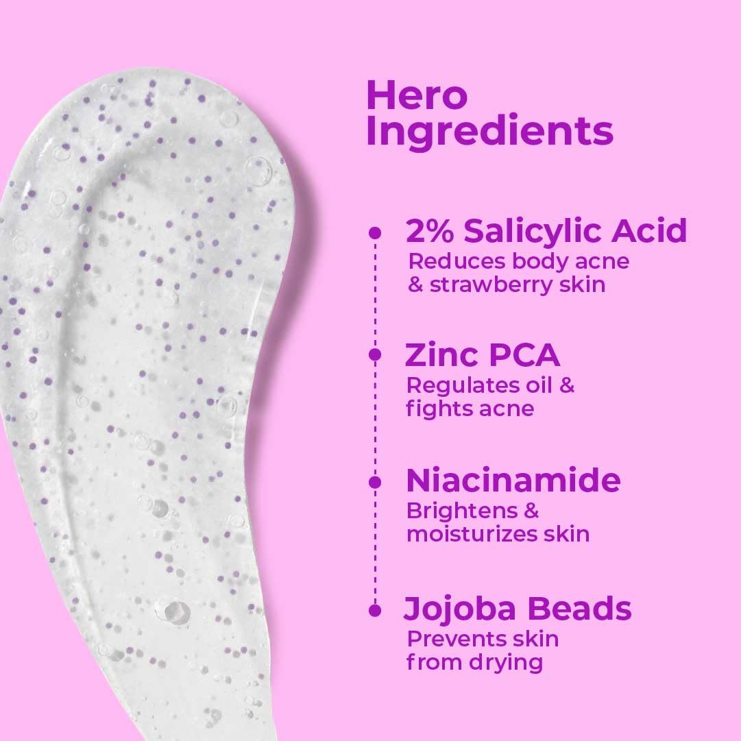 Foxtale Exfoliating Body Wash 2% Salicylic Acid & Zinc PCA, Reduces Body Acne & Smoothens Skin [250 ml]