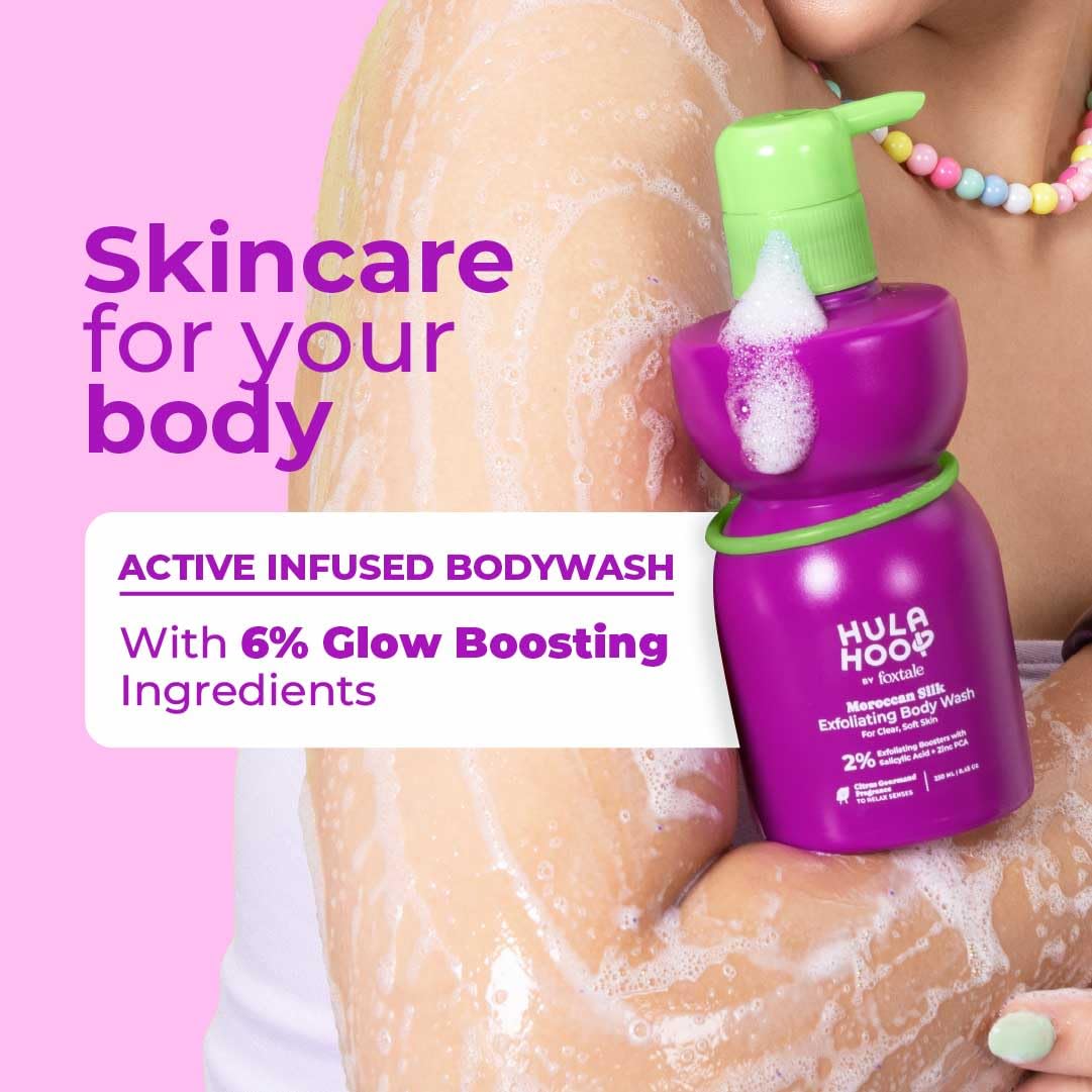 Foxtale Exfoliating Body Wash 2% Salicylic Acid & Zinc PCA, Reduces Body Acne & Smoothens Skin [250 ml]