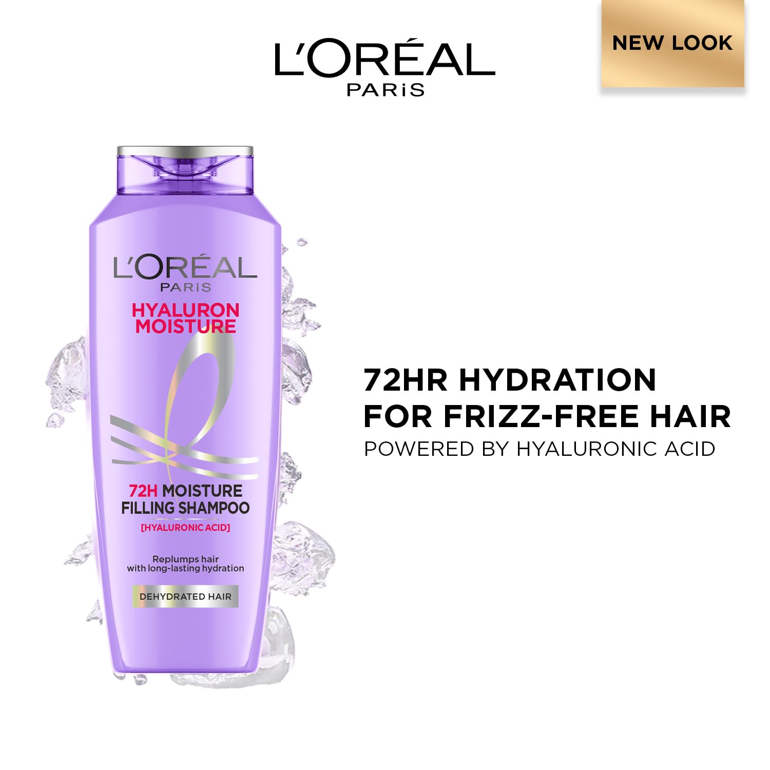 LOreal Paris Hyaluron Moisture Anti-frizz Shampoo With Hyaluronic Acid For 72 HR Dehydrated Hair [200 ml]