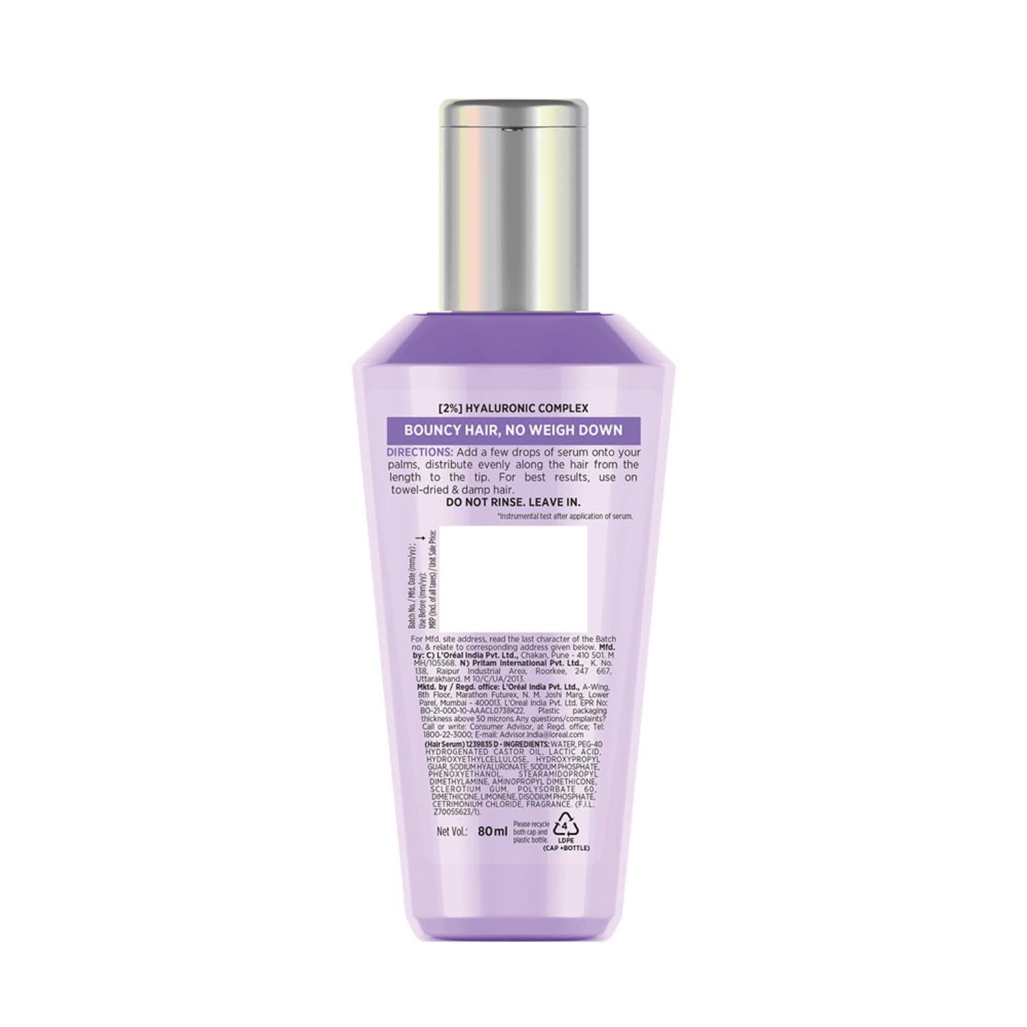 L'Oreal Paris Hyaluron Moisture Hair Serum [80 ml]