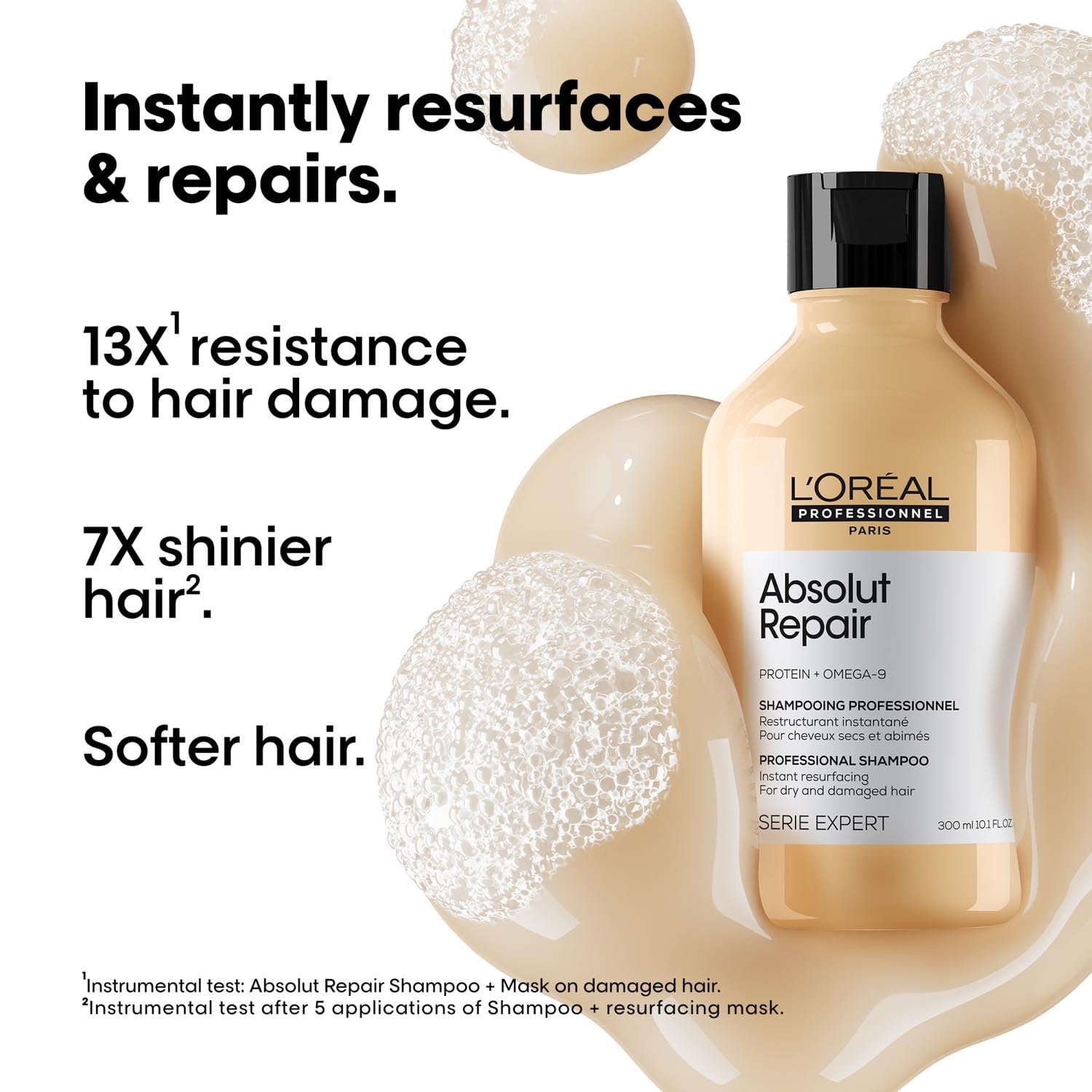 L'Oréal Professionnel Absolut Repair Shampoo For Dry and Damaged Hair With Protein & Omega-9 [300 ml]