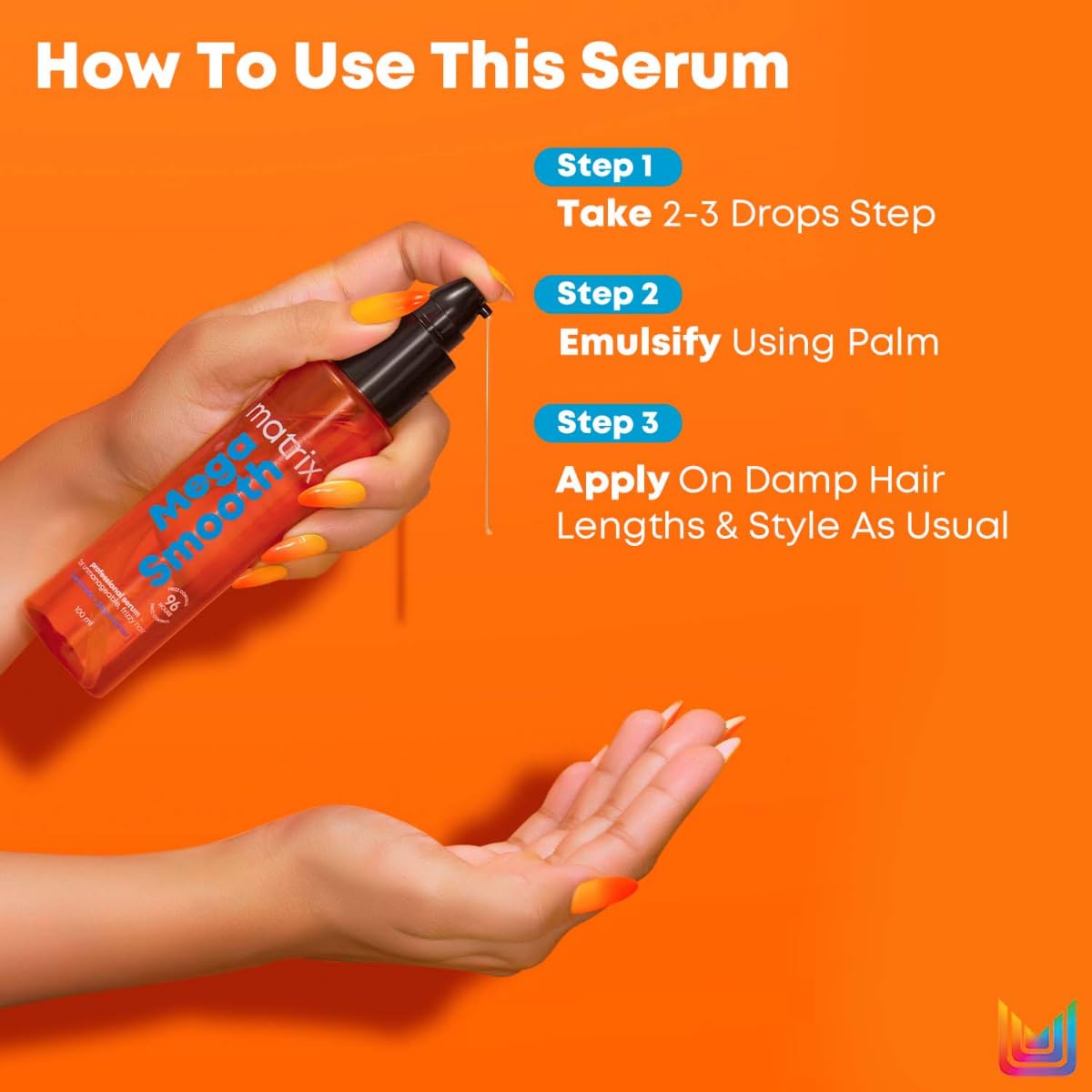 Matrix Mega Smooth Professional Anti-Frizz Serum For Dry, Unmanageable Hair, For All Hair Types [100 ml]