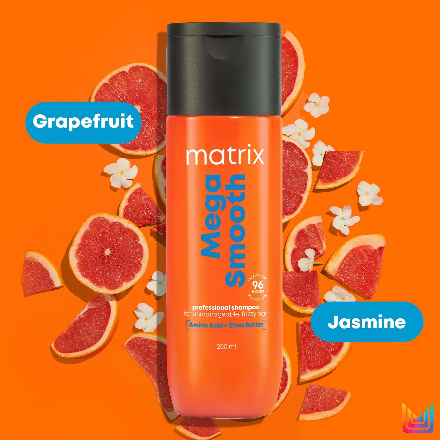 Matrix Mega Smooth Professional Shampoo For Frizzy Hair, For All Hair Types, Paraben-Free [200 ml]