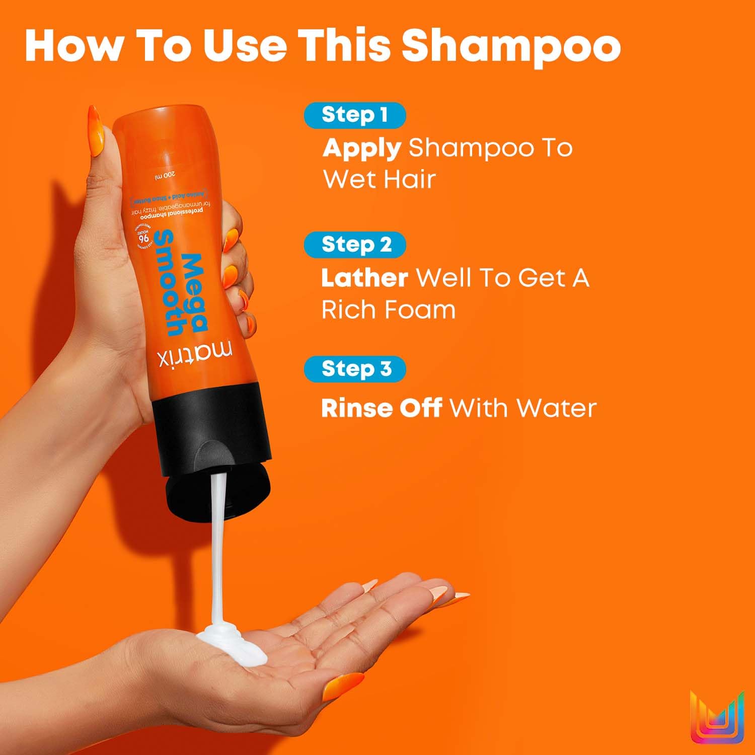 Matrix Mega Smooth Professional Shampoo For Frizzy Hair, For All Hair Types, Paraben-Free [350 ml]