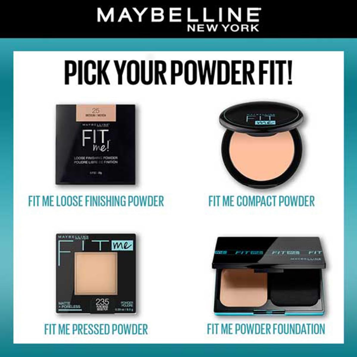 Maybelline New York Fit Me Matte + Poreless 16H Oil Control Compact Powder [6 g]