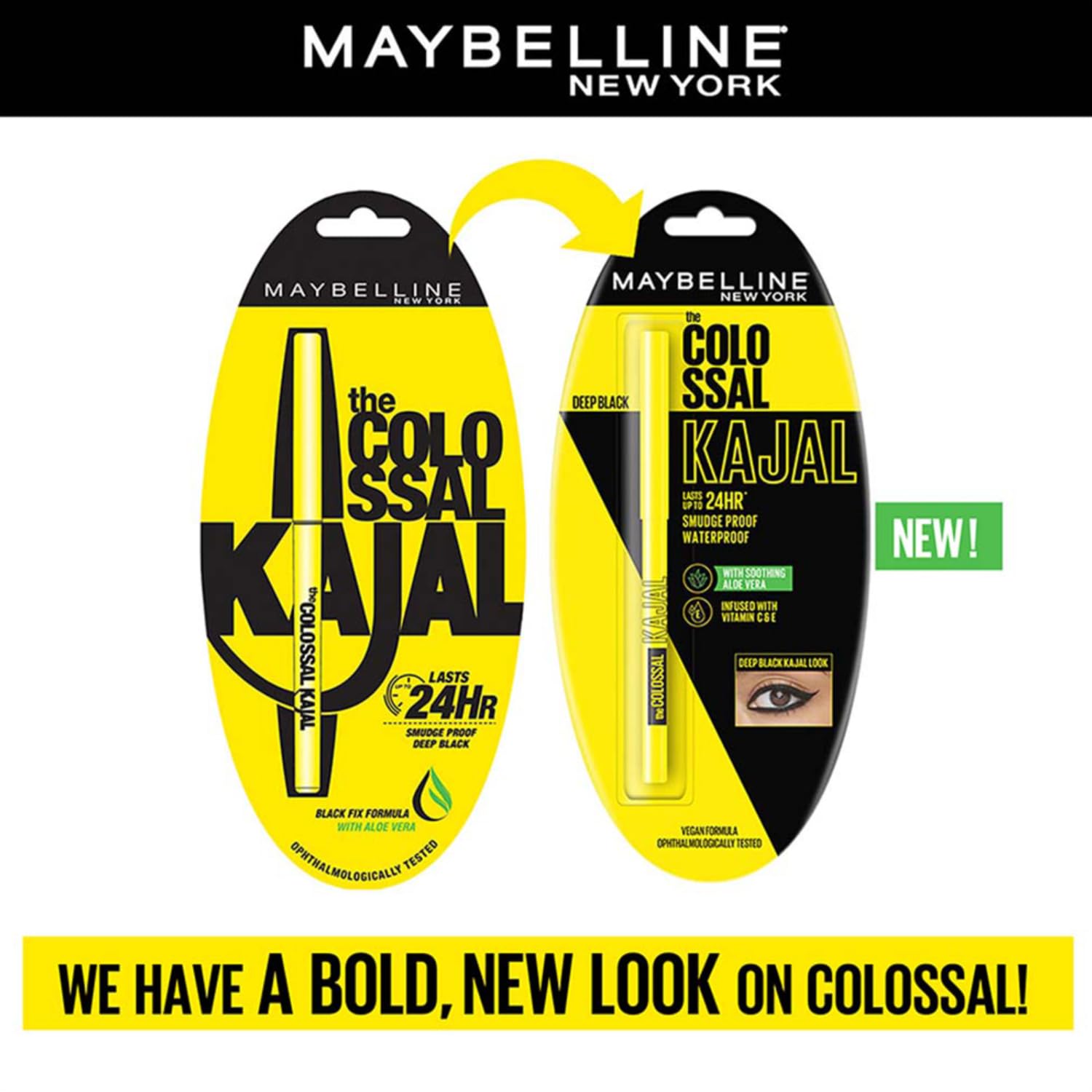 Maybelline New York The Colossal Kajal, Smudgeproof & Waterproof Lasts Up To 24H - Deep Black