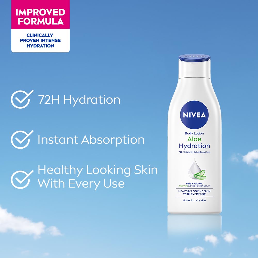 NIVEA 100% NATURAL ALOEVERA Body lotion- 5 in 1 COMPLETE CARE for 48H Refreshing moisturization [200 ml]