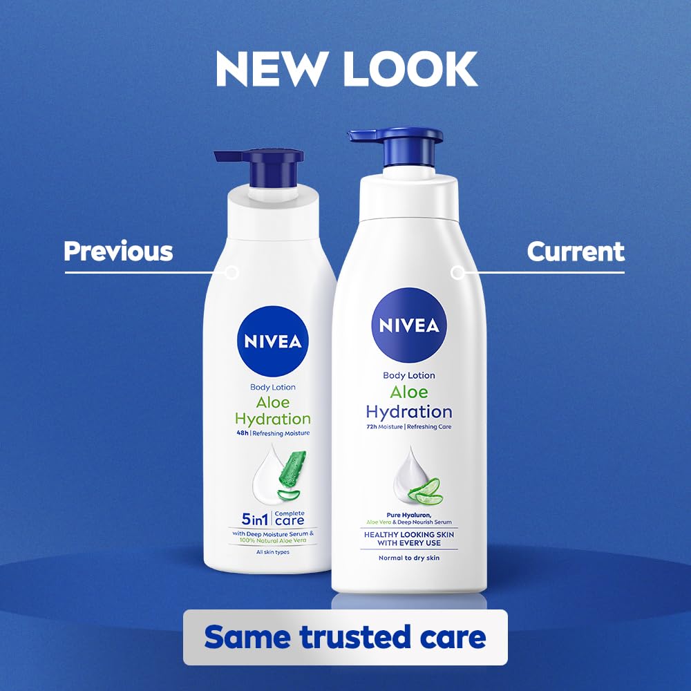 NIVEA 100% NATURAL ALOEVERA Body lotion- 5 in 1 COMPLETE CARE for 48H Refreshing moisturization [400 ml]