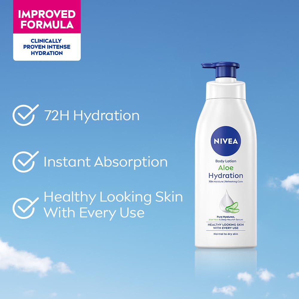 NIVEA 100% NATURAL ALOEVERA Body lotion- 5 in 1 COMPLETE CARE for 48H Refreshing moisturization [400 ml]