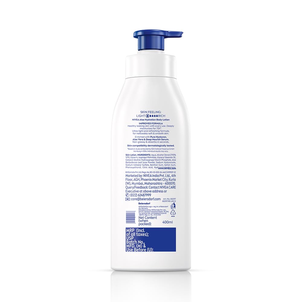 NIVEA 100% NATURAL ALOEVERA Body lotion- 5 in 1 COMPLETE CARE for 48H Refreshing moisturization [400 ml]