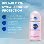 NIVEA 72H Active Protection With Pearl Extract Deo Underarm Roll On - Smooth Skin, Odor Protection [50 ml]