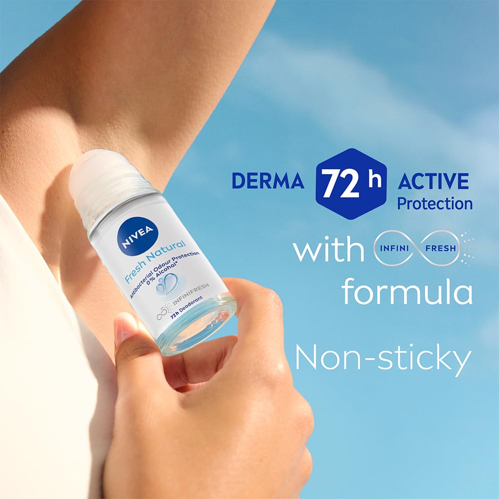NIVEA Fresh Natural Anti Roll-On Deodorant 72H Protection & Long Lasting [50 ml]
