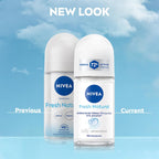 NIVEA Fresh Natural Anti Roll-On Deodorant 72H Protection & Long Lasting [50 ml]