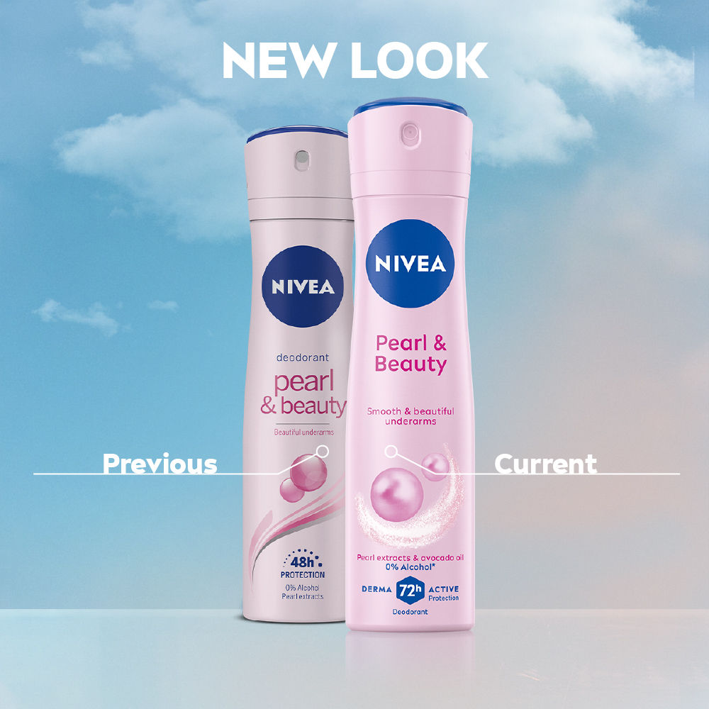 NIVEA Deo Pearl & Beauty Extracts & 0% Alcohol, For Smooth Underarms, 48H Freshness and Odour Protection [150 ml]
