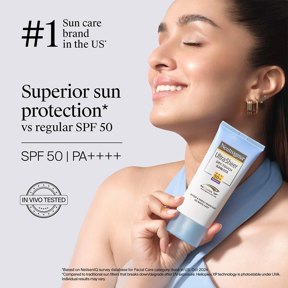 Neutrogena Ultrasheer SPF50+ PA++++ Ultra Light Moisturizing Face Sunscreen Oily & Sensitive Skin [30g]