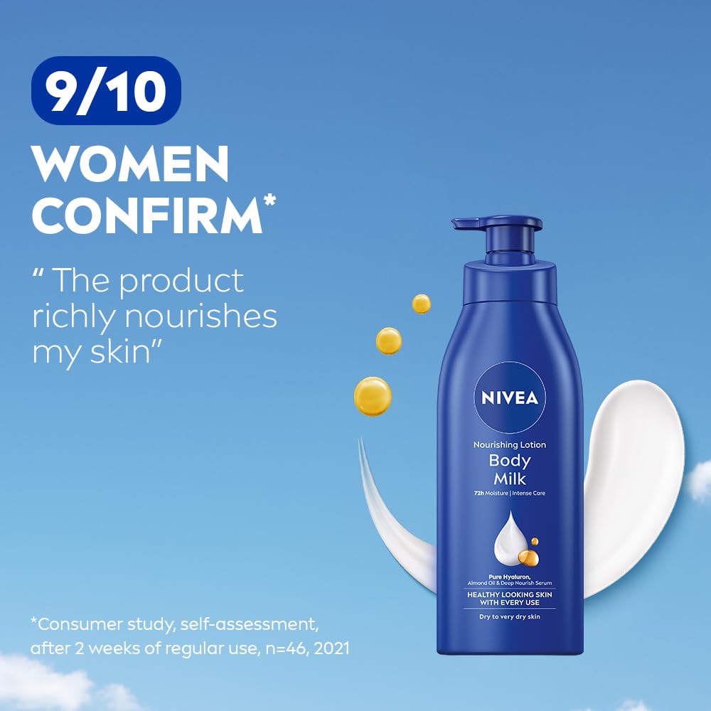 Nivea Deep Moisture Serum Vit E Body Lotion 48H Intense Moisturization Almond Oil Dry-Very Dry Skin [400 ml]