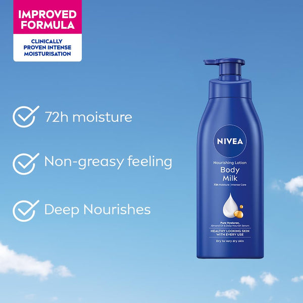 Nivea Deep Moisture Serum Vit E Body Lotion 48H Intense Moisturization Almond Oil Dry-Very Dry Skin [400 ml]