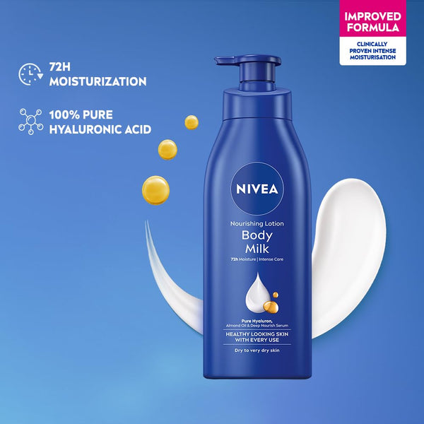 Nivea Deep Moisture Serum Vit E Body Lotion 48H Intense Moisturization Almond Oil Dry-Very Dry Skin [400 ml]