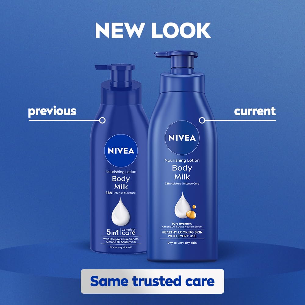 Nivea Deep Moisture Serum Vit E Body Lotion 48H Intense Moisturization Almond Oil Dry-Very Dry Skin [600 ml]
