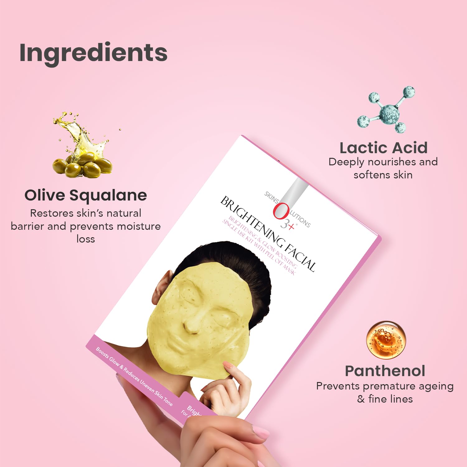 O3+ Brightening Facial Single Dose Kit for Glow Boosting, Reducing Uneven Skin Tone | All Skin Types [40gm+5ml]