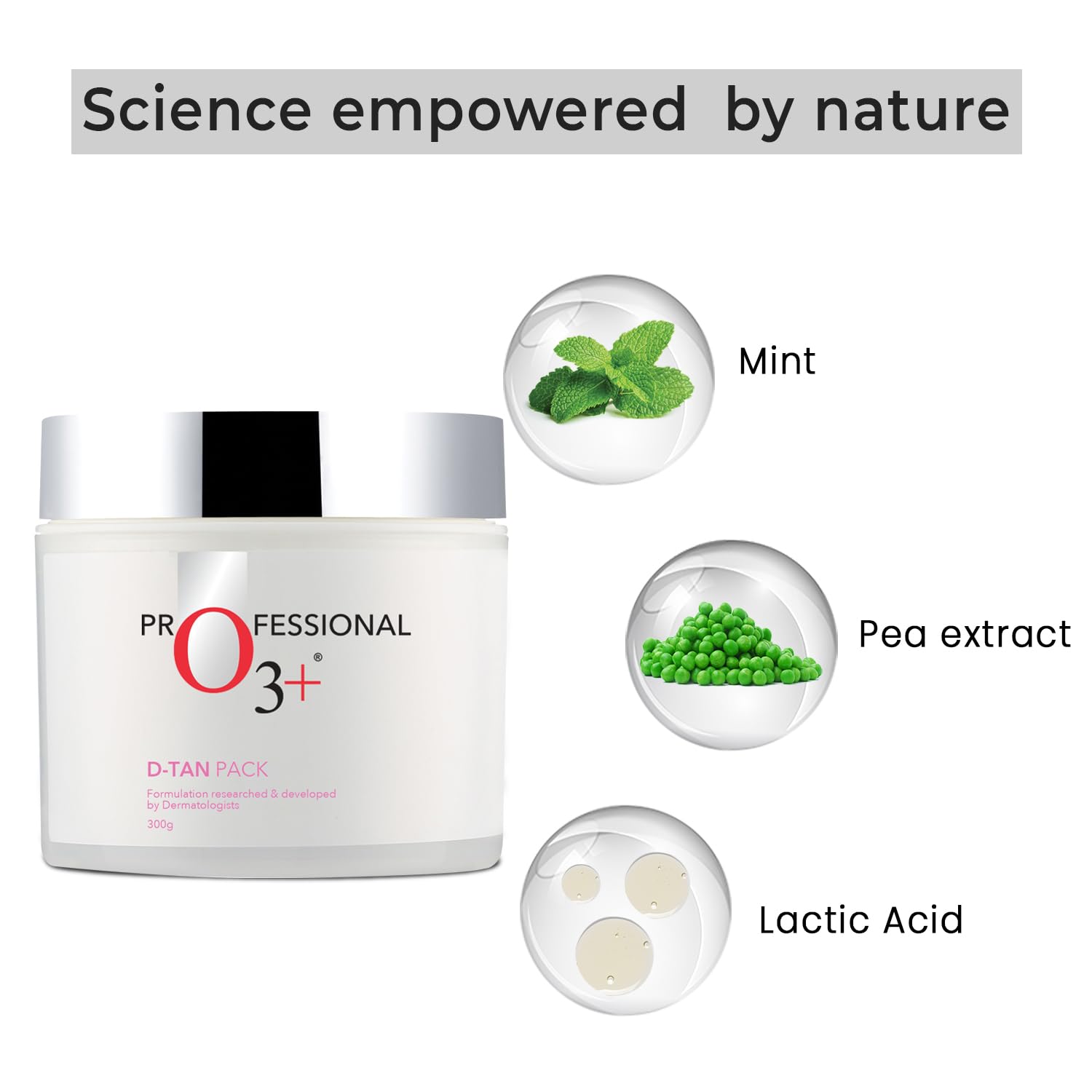 O3+ D -TAN Face Pack for Tan Removal & Glowing Skin - Detan Mask for All Skin Types [300 g]