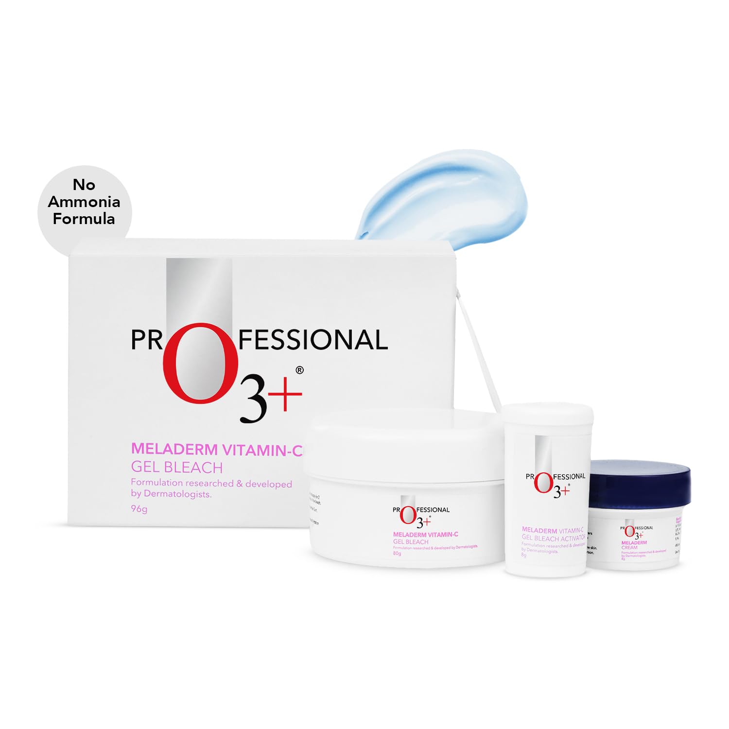 O3+ Meladerm Vitamin C Gel Bleach For Dullness Removal, Hydration & Glowing Skin, All Skin Types [96 g]