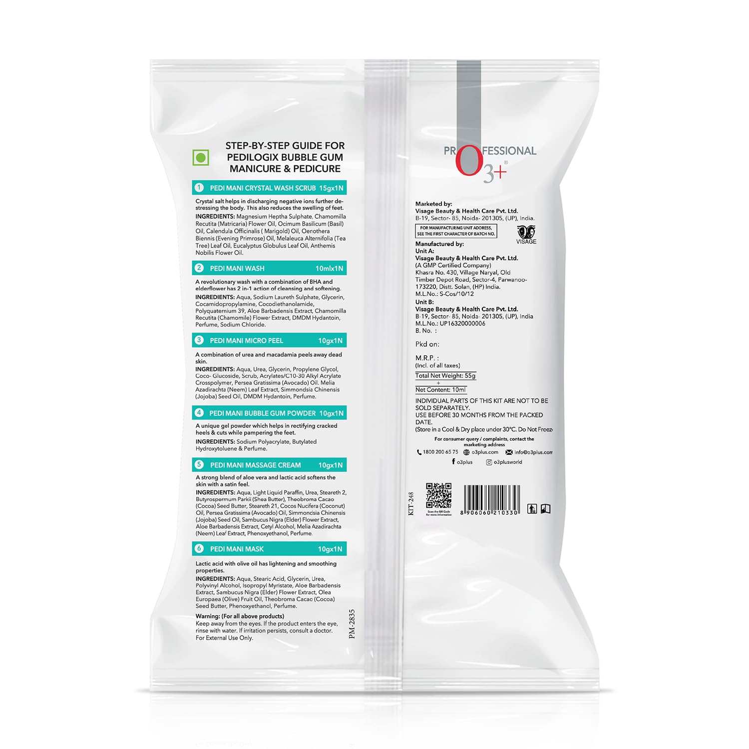 O3+ Pedilogix Bubble Gum Manicure Pedicure Kit - Hands & Foot Care Kit [65 g]